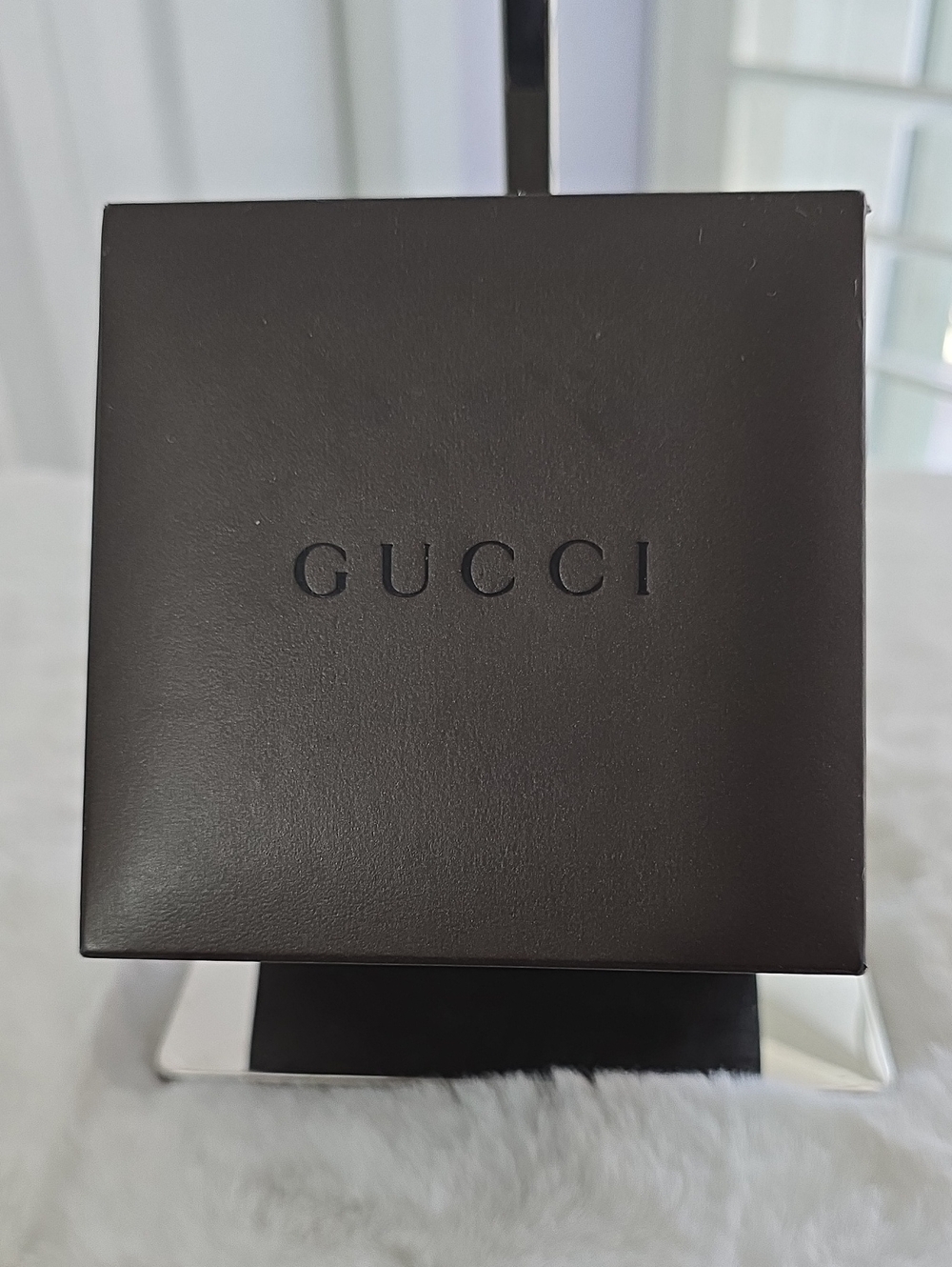 GUCCI Brown Debossed Logo Watch Box